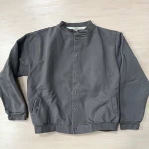 Kids Grey Label button-up cardigan sweatshirt, taupe grey, size 5-6 years